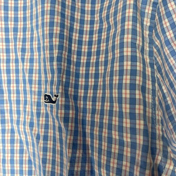 Vineyard Vines blue and white and orange‎ button down long sleeve shirt,  large - Picture 2 of 13